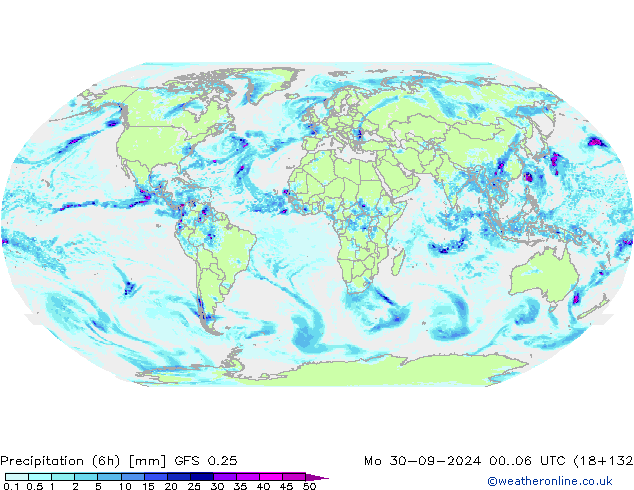 Z500/Rain (+SLP)/Z850 GFS 0.25 Mo 30.09.2024 06 UTC