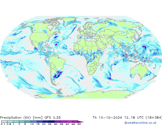 Z500/Rain (+SLP)/Z850 GFS 0.25 Th 10.10.2024 18 UTC