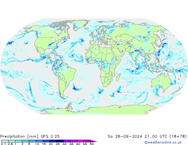 Precipitation GFS 0.25 Sa 28.09.2024 00 UTC