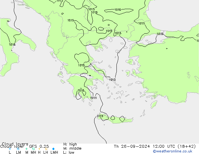 Cloud layer GFS 0.25  26.09.2024 12 UTC