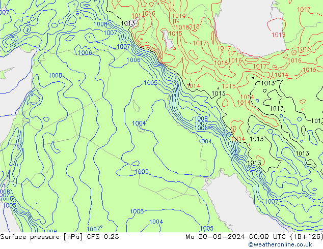 GFS 0.25: Pzt 30.09.2024 00 UTC