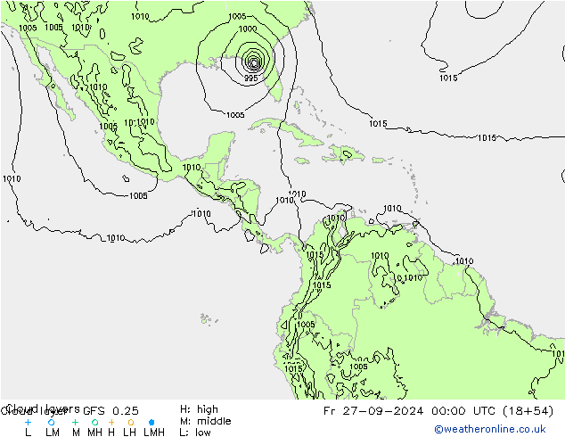 Cloud layer GFS 0.25 Fr 27.09.2024 00 UTC