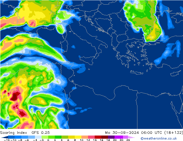 Soaring Index GFS 0.25 pon. 30.09.2024 06 UTC