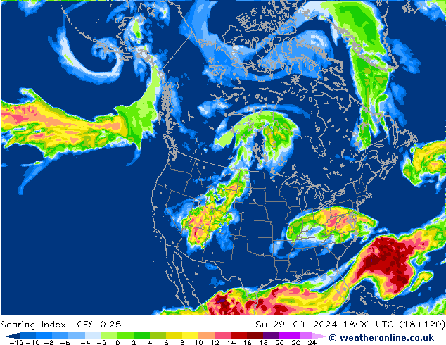 Soaring Index GFS 0.25 Вс 29.09.2024 18 UTC