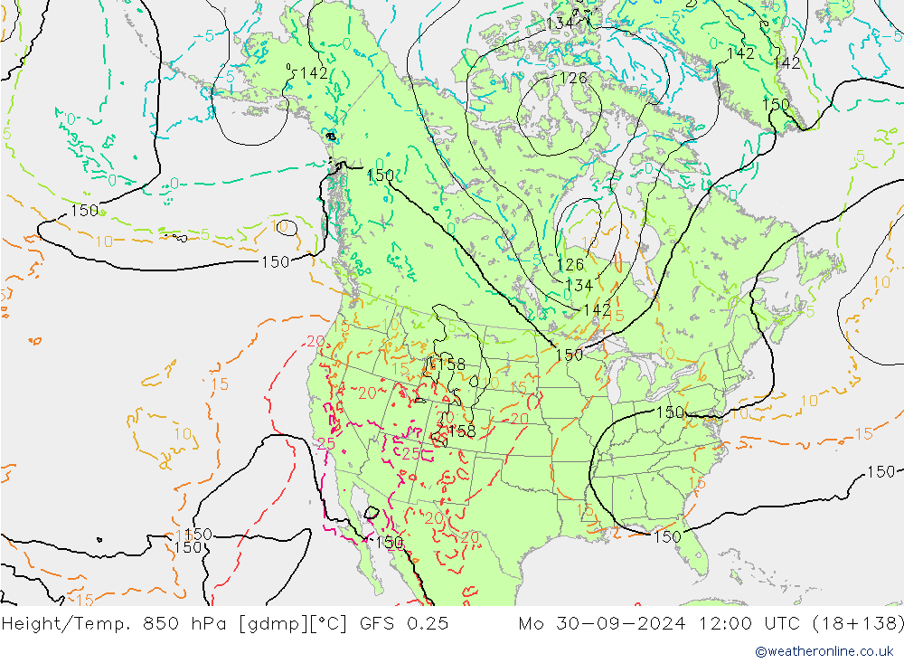 Z500/Rain (+SLP)/Z850 GFS 0.25 Po 30.09.2024 12 UTC