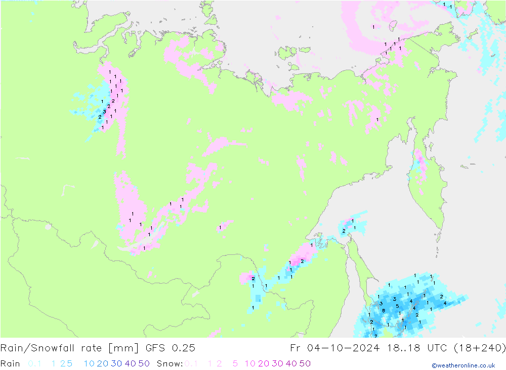 Kar/Yağmur Oranı GFS 0.25 Cu 04.10.2024 18 UTC