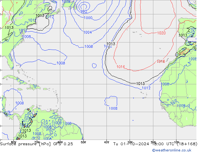 GFS 0.25: Ter 01.10.2024 18 UTC