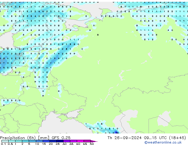 Z500/Rain (+SLP)/Z850 GFS 0.25 Qui 26.09.2024 15 UTC