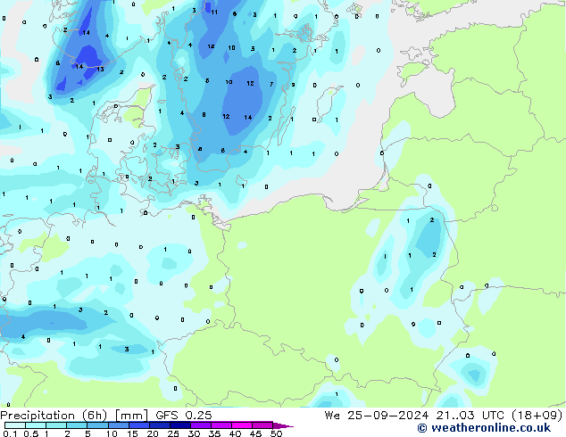 Z500/Rain (+SLP)/Z850 GFS 0.25 mer 25.09.2024 03 UTC