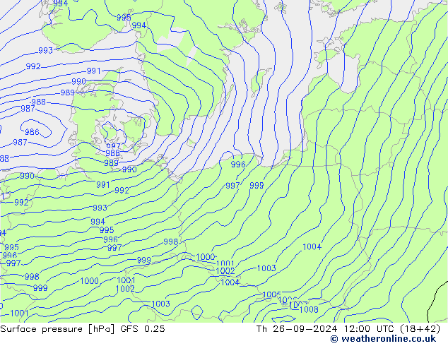 GFS 0.25: czw. 26.09.2024 12 UTC