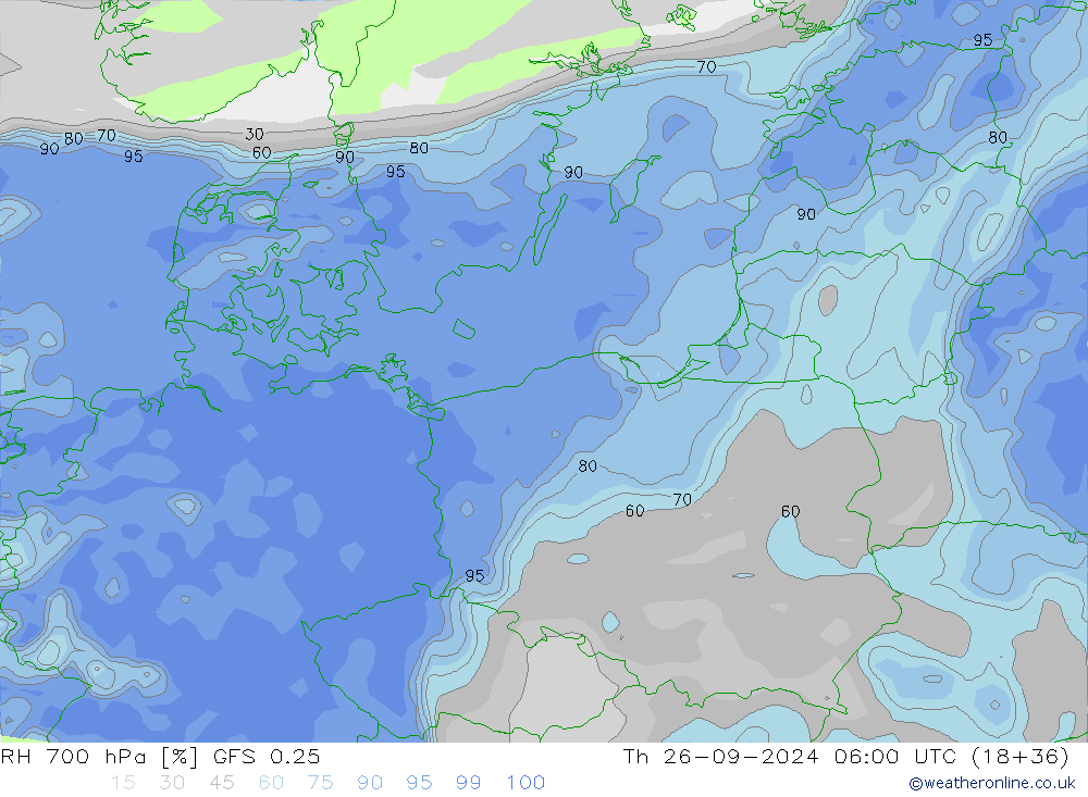 700 hPa Nispi Nem GFS 0.25 Per 26.09.2024 06 UTC