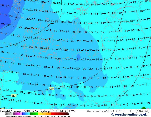 Z500/Rain (+SLP)/Z850 GFS 0.25 mer 25.09.2024 03 UTC