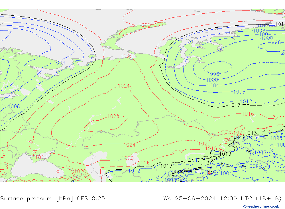 GFS 0.25: We 25.09.2024 12 UTC