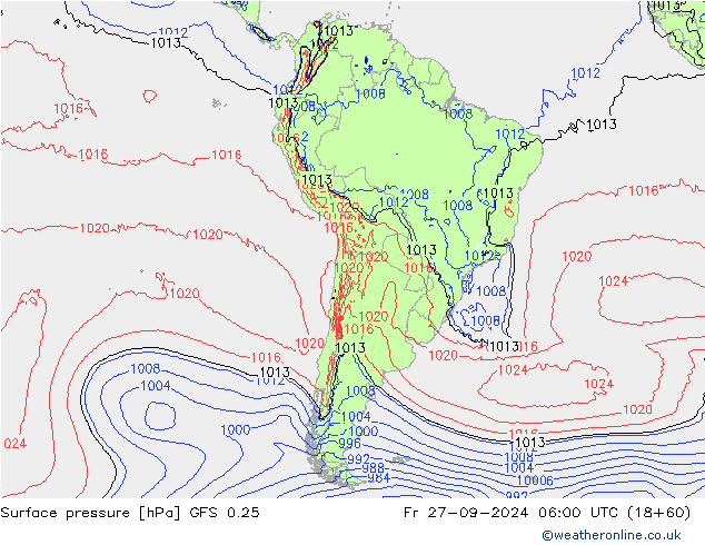 GFS 0.25: vie 27.09.2024 06 UTC