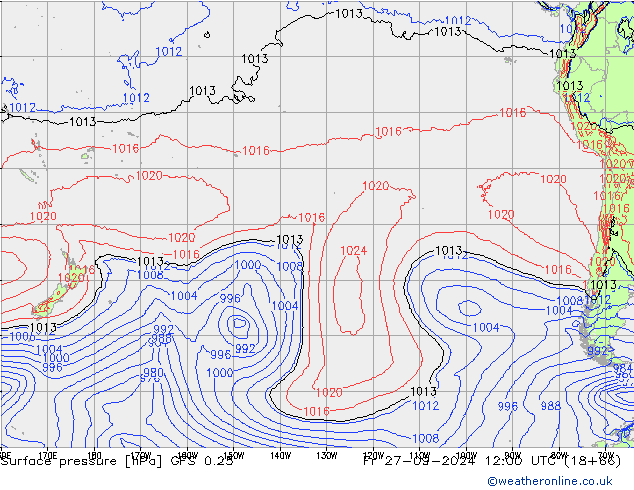 GFS 0.25: ven 27.09.2024 12 UTC