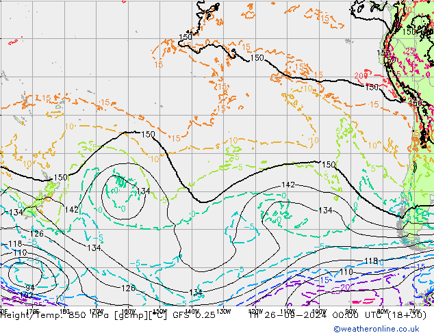 Z500/Rain (+SLP)/Z850 GFS 0.25 Qui 26.09.2024 00 UTC