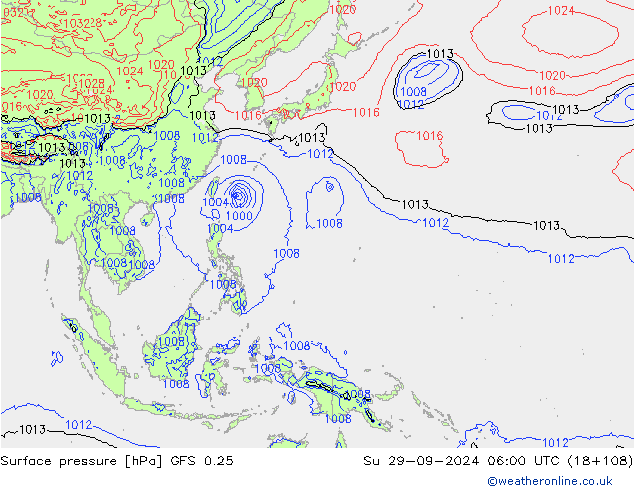 GFS 0.25: zo 29.09.2024 06 UTC