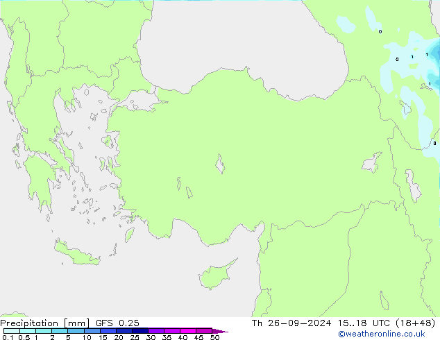 Précipitation GFS 0.25 jeu 26.09.2024 18 UTC