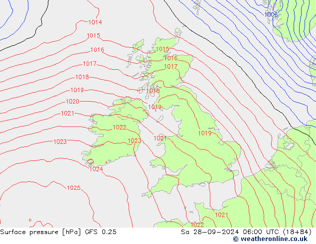 GFS 0.25: sam 28.09.2024 06 UTC