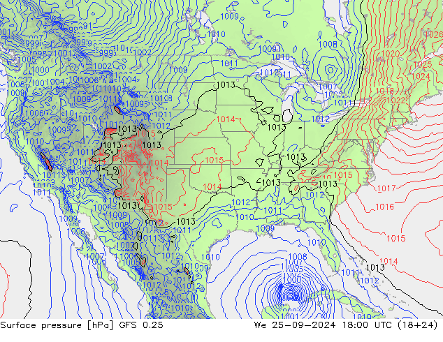 GFS 0.25: mié 25.09.2024 18 UTC