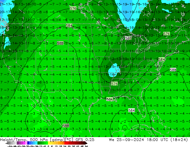 Geop./Temp. 500 hPa GFS 0.25 mié 25.09.2024 18 UTC