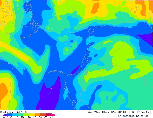 K-Index GFS 0.25 We 25.09.2024 06 UTC