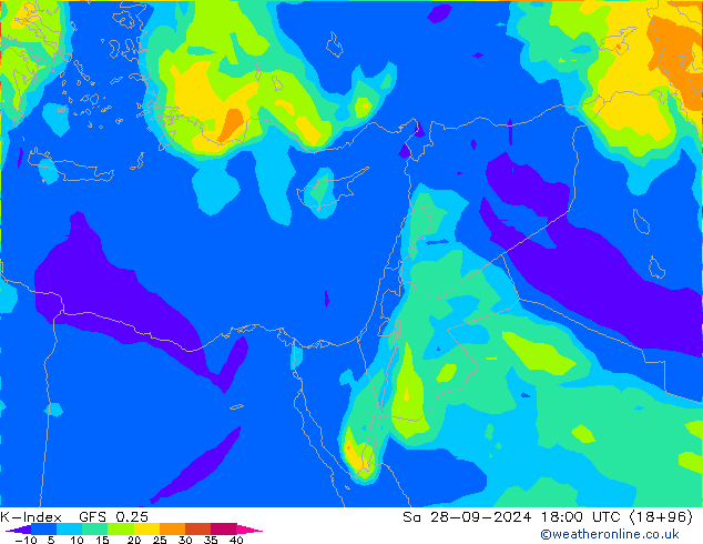 K-Index GFS 0.25 sab 28.09.2024 18 UTC