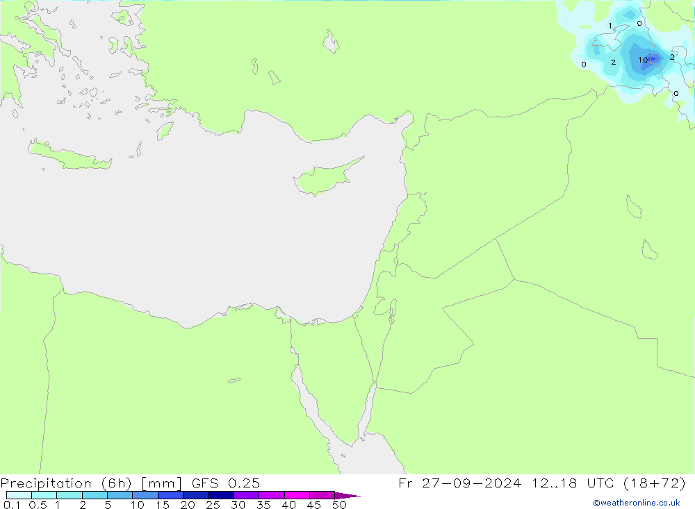 Z500/Rain (+SLP)/Z850 GFS 0.25 vie 27.09.2024 18 UTC