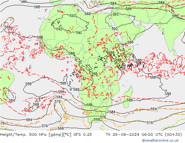 Z500/Rain (+SLP)/Z850 GFS 0.25 gio 26.09.2024 06 UTC