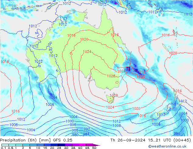 Z500/Rain (+SLP)/Z850 GFS 0.25 Do 26.09.2024 21 UTC