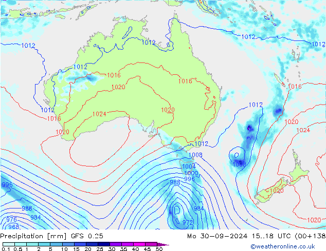 Precipitation GFS 0.25 Mo 30.09.2024 18 UTC