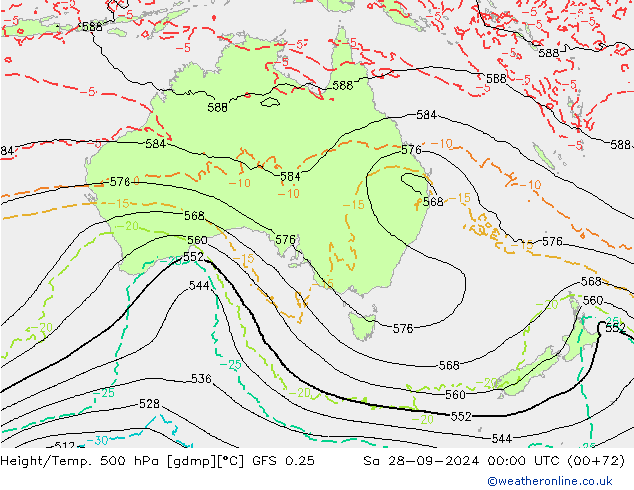 Z500/Rain (+SLP)/Z850 GFS 0.25  28.09.2024 00 UTC