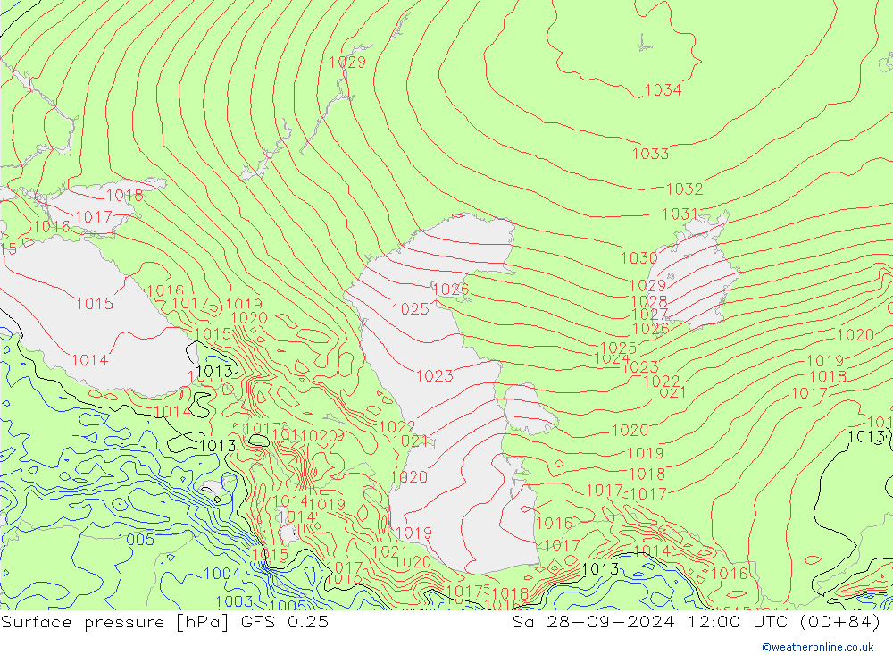 GFS 0.25: sáb 28.09.2024 12 UTC