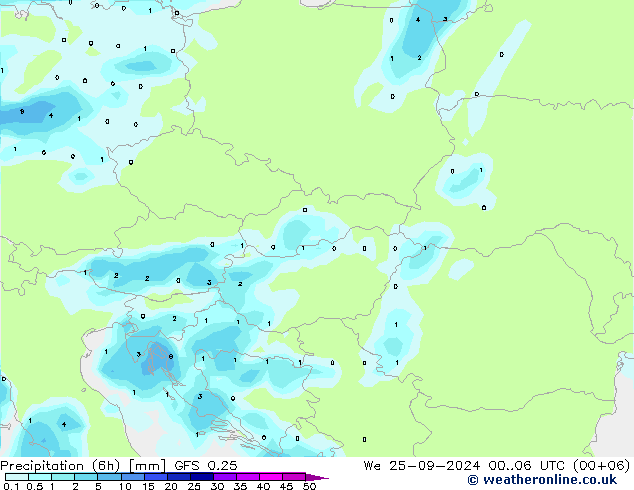 Z500/Rain (+SLP)/Z850 GFS 0.25 mié 25.09.2024 06 UTC