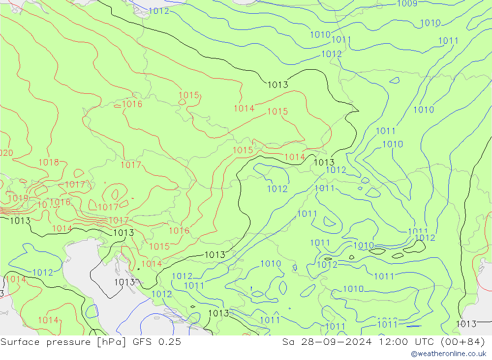 GFS 0.25: sab 28.09.2024 12 UTC