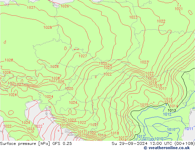 GFS 0.25: Ne 29.09.2024 12 UTC