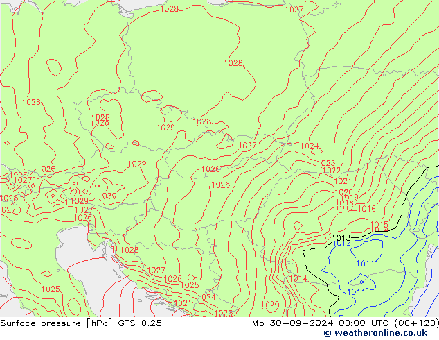 GFS 0.25: lun 30.09.2024 00 UTC