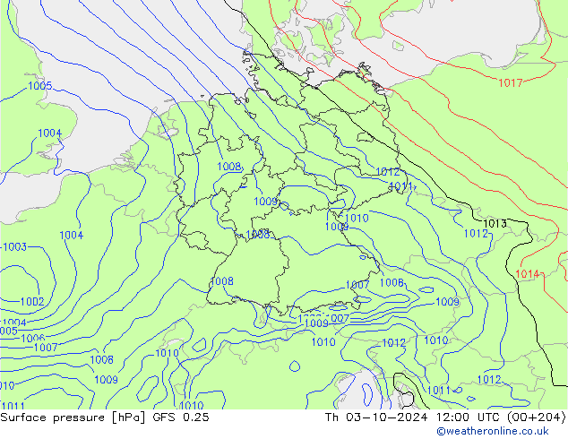 GFS 0.25: Qui 03.10.2024 12 UTC