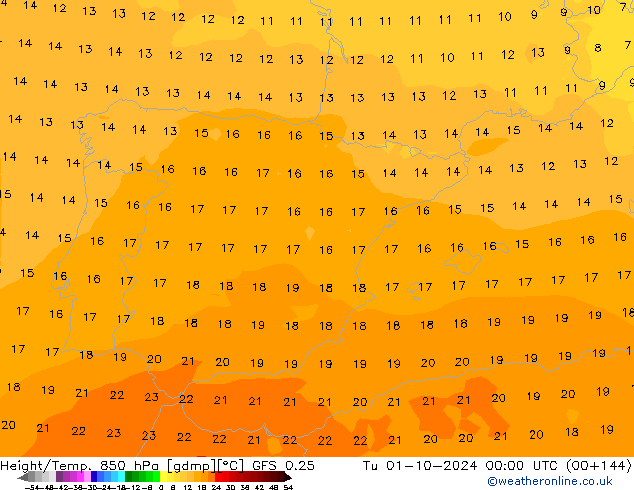 Z500/Rain (+SLP)/Z850 GFS 0.25 Tu 01.10.2024 00 UTC