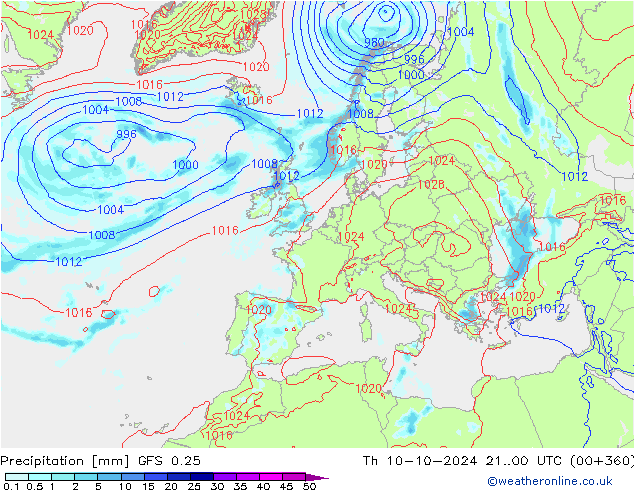 GFS 0.25: Th 10.10.2024 00 UTC