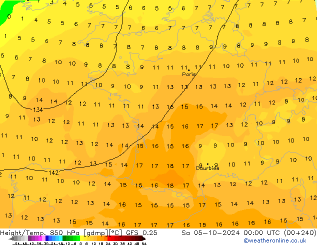 Z500/Rain (+SLP)/Z850 GFS 0.25 Sáb 05.10.2024 00 UTC