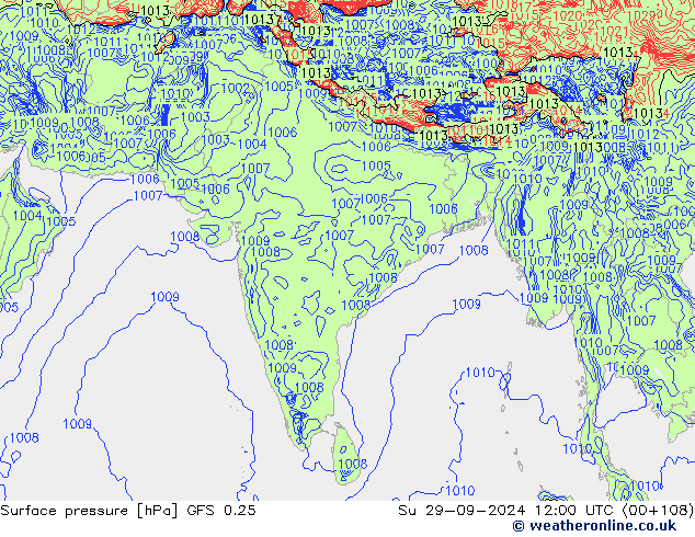 GFS 0.25: dim 29.09.2024 12 UTC