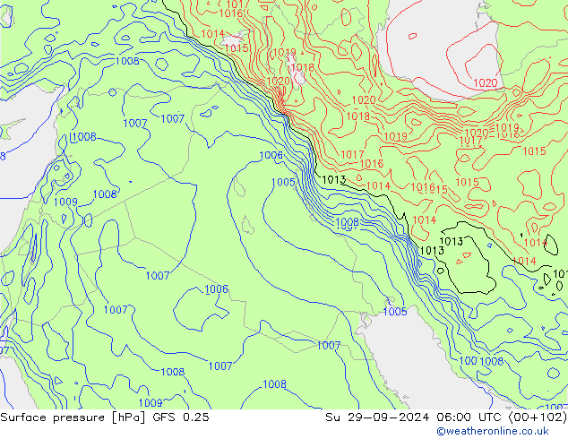 GFS 0.25: Su 29.09.2024 06 UTC