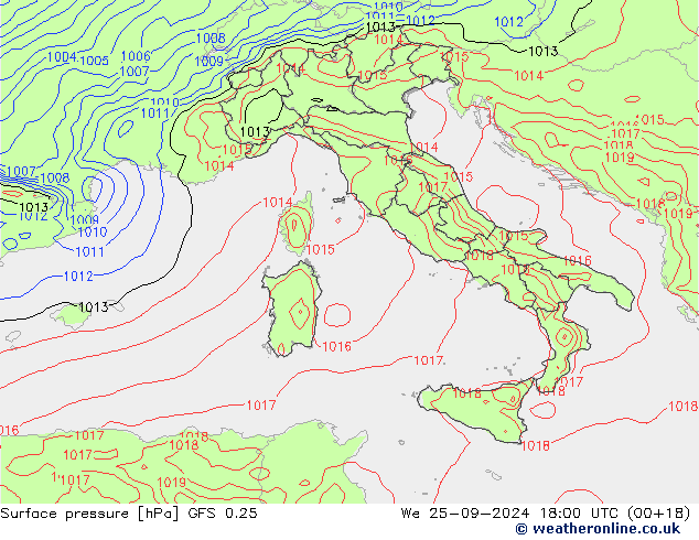 GFS 0.25: wo 25.09.2024 18 UTC