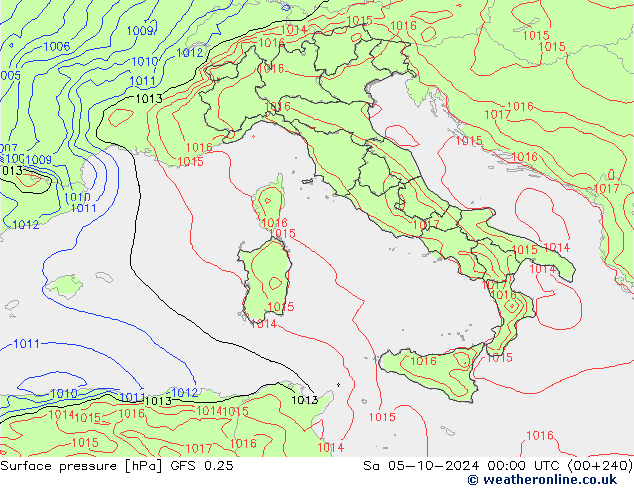 GFS 0.25: za 05.10.2024 00 UTC