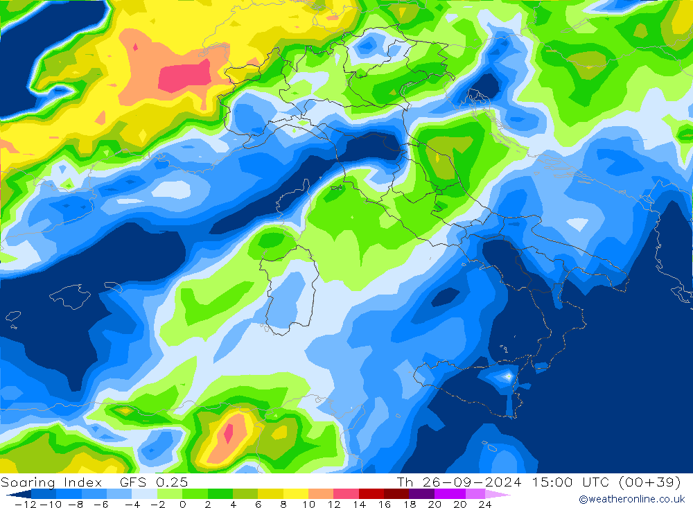 Soaring Index GFS 0.25 jeu 26.09.2024 15 UTC