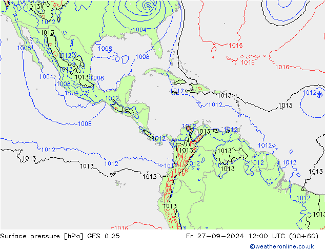 GFS 0.25: Sex 27.09.2024 12 UTC