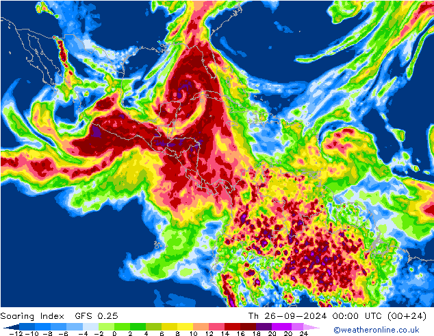 Soaring Index GFS 0.25 jeu 26.09.2024 00 UTC