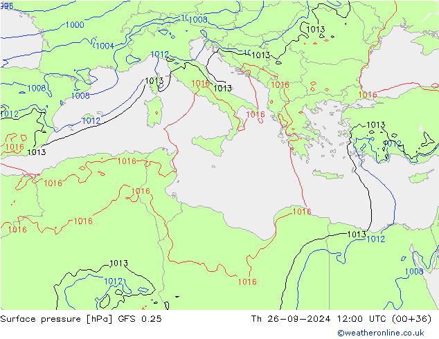 GFS 0.25: czw. 26.09.2024 12 UTC