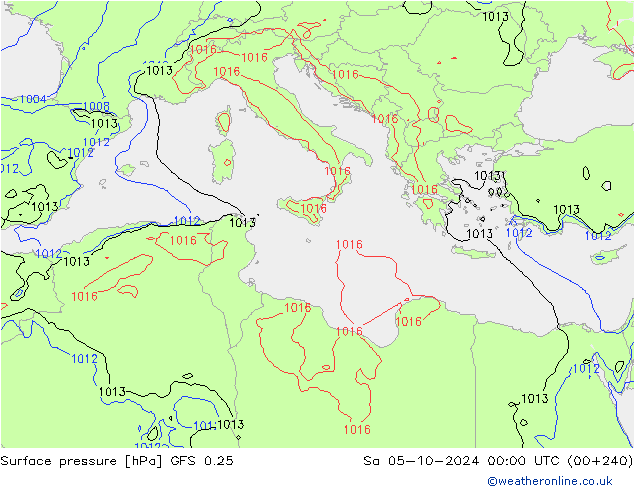 GFS 0.25: Sa 05.10.2024 00 UTC